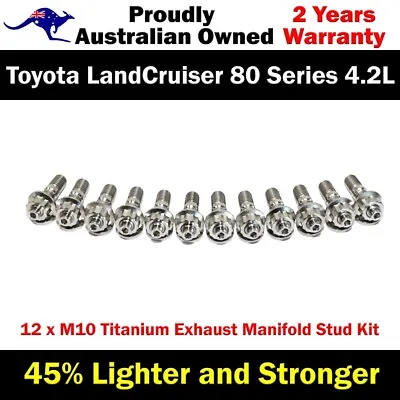 Titanium Exhaust Manifold Stud Kit For Toyota LandCruiser 80 Series 1HD/1HZ • $178
