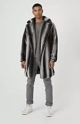 Men’s XXL Faux Chinchilla Fur Coat / NEW • $89