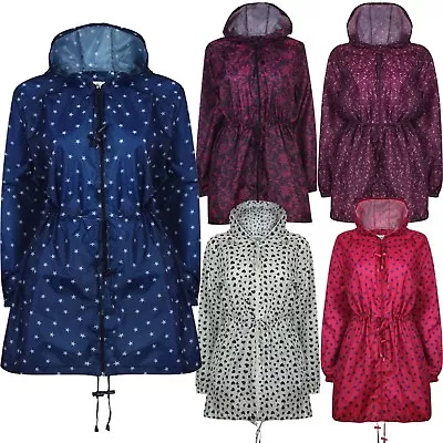 £12.98 • Buy Womens Printed Parka Kagoul Raincoat Water Repellent Lightweight Jacket Coat