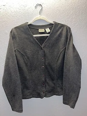 LL Bean Vintage Women's Medium Button Cropped 100% Cotton Sweater • $17.98