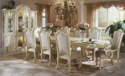 AICO By Michael Amini Monte Carlo Silver Snow Dining Room Set • $6400