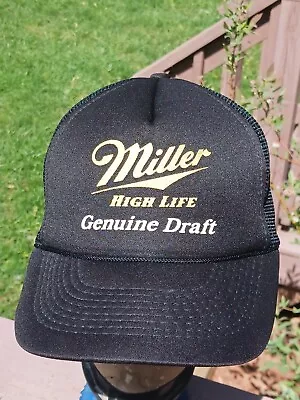 Vintage Miller Genuine Draft Black Designer Pro Snap Back Trucker Hat  • $17