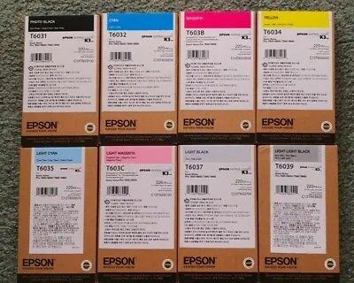 01-2024 Set 8 EPSON T6031 T6032 T603B T6034 T6035 T603C T6037 T6039 INK 7800 • $708.89