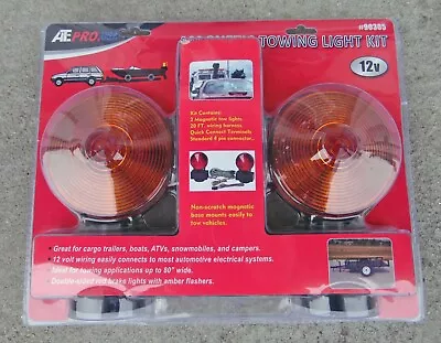 New 12V MAGNETIC TOWING LIGHT  KIT Red/Amber Tow Trailer Lights Free US Shipping • $44.98