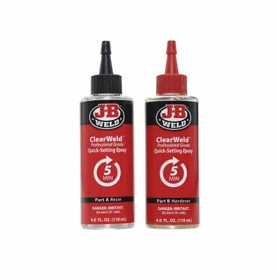$49.95 • Buy JB ClearWeld 2 Part Cold Weld Clear Epoxy Adhesive 236ml Bottle J-B 50240H 
