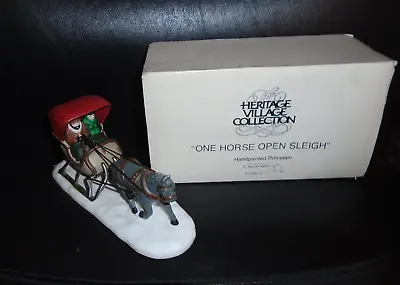 Uib 1988 Dept 56 Heritage Village Collection One Horse Open Sleigh Accessory • $11.20