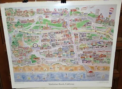 Therese Trebaol Manhattan Beach California Art Map Poster • $99.99