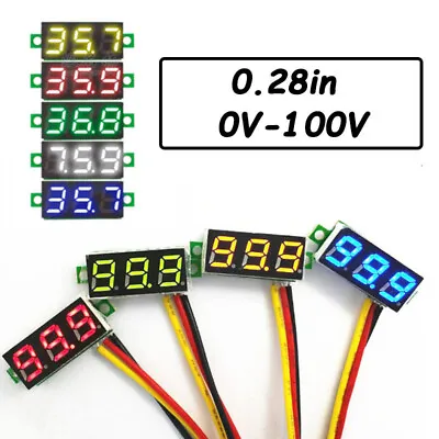 Mini Size LED Panel Voltage Meter 3-Digital LCD Display Adjustment Voltmeter • $2.16