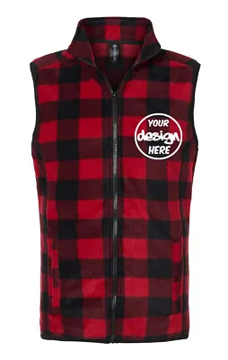 Ink Stitch Design Your Own Custom Logo Texts Stitching Men Polar Fleece Vests • $34.99