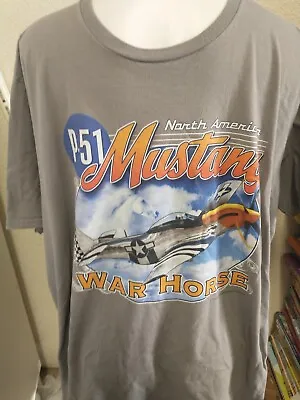 P 51 Mustang Fighter T Shirt War Horse 2xl Port & Company Great Graphics!! • $16.99