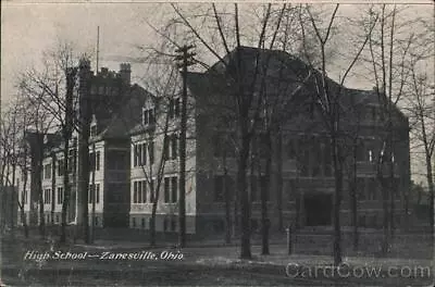 ZanesvilleOH High School Muskingum County Ohio Antique Postcard Vintage • $9.99