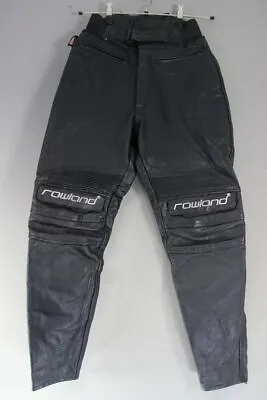 Rawland Classic Black Leather Biker Trousers: Waist 28 Inches/leg 28 Inches • £39