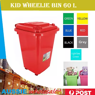 Au 32L 60L PLASTIC WHEELIE STORAGE BINS KIDS TOY STORAGE BIN  • $29.95