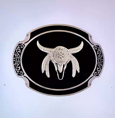 Black Bull Classic Belt Buckle | American Western Silver Vintage Buckle • $8.99