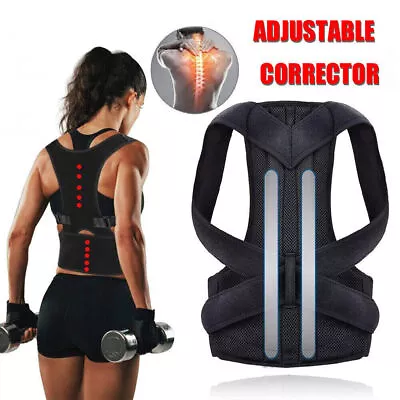 Posture Corrector Shoulder Support Belt Body Brace Bad Back Lumbar Women Men • $9.98