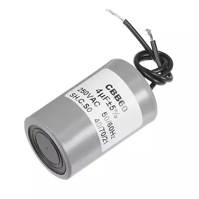 CBB60 Run Capacitor 4uF 250V AC 2 Wires 54x34mm For Compressor Pump Motor • $7.10