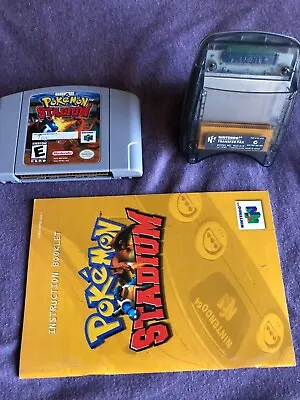 Pokemon Stadium With Transfer Pak & Manual (Nintendo 64) N64 Authentic & Tested! • $79