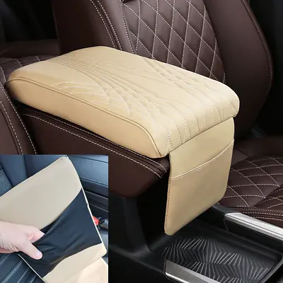 Car Accessories PU Leather Armrest Cushion Cover Center Console Box Pad Protect • $21.61