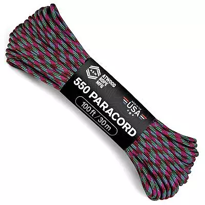 Atwood Rope MFG Color Changing 550 Paracord 100 Feet 7-Strand Core Nylon • $11.66