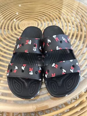 Disney Parks Exclusive 2021 MINNIE MOUSE BOWS CROCS SANDALS Size 12 New W/O Tags • $25.90