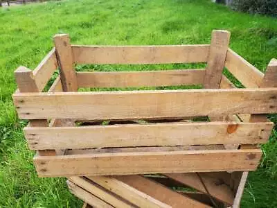 Wooden Crate Boxes Storage Apple Fruit Plain Wood Box Craft Crates - 3 Slatted • £495