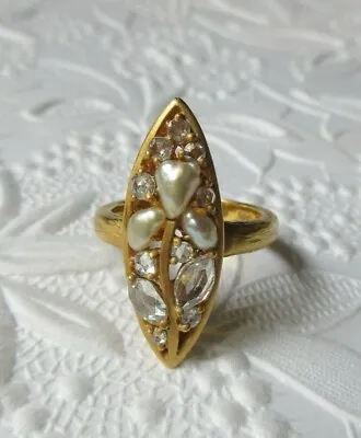 $5200 • Buy Iridesse Tiffany & Co Anthony Nak 22k Gold Rose Diamond Keshi Pearl Ring