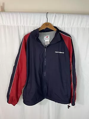 Vintage New Balance Windbreaker Size Large Red White And Blue Jacket Full Zip NB • $18.70