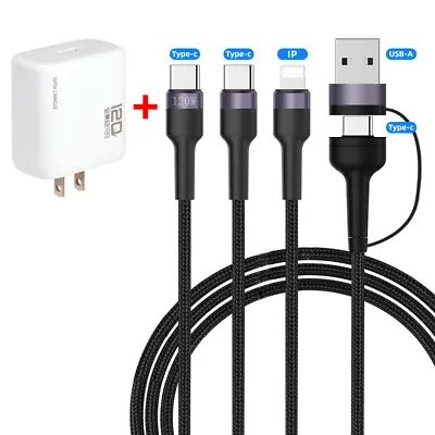 3in1 USB Fast Charger Charging Cable Cord Universal Function For Type C IPhone • $17.09