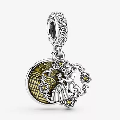 925 Silver Charm Fiit Pandora   Beauty And The Beast Dangle Bead  • £4.20