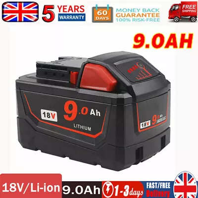 Battery For Milwaukee 18V M18 9.0Ah Li-Ion Extended Capacity 48-11-1860 New • £33.92