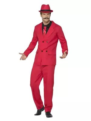 Zoot Suit Red Gangster Mobster 20's Halloween Party Fancy Dress Costume • $44.98