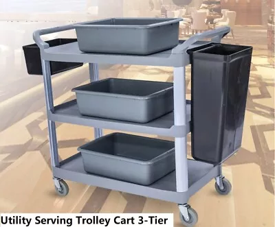 3 Tier Service Trolley Cart Restaurant Kitchen Serving Catering Trolley 80-100cm • $35.95