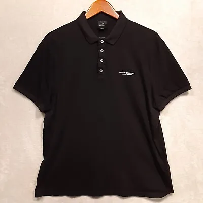 Armani Exchange Mens Milano New York Polo Shirt Sz.XL-Reg./Black/Jersey Cotton • $30
