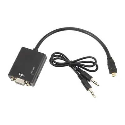 Micro HDMI To VGA Video Converter Adapter With Audio - Supports 1080p Full HD • $10.90