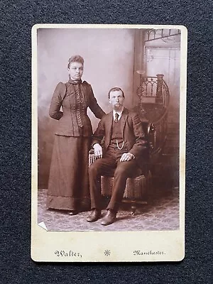Antique Manchester New Hampshire Handsome Couple Cabinet Photo Card • $9.95
