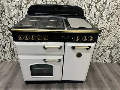 Rangemaster Classic 90 Range Cooker In White & Brass Electric REF C45 AGA • £1390