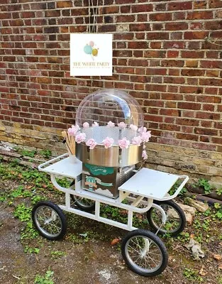 Hire Only* Vintage White Candy Floss Machine & Cart Birthdays Weddings Parties • £100