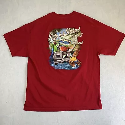 Margaritaville T Shirt Mens XL Red Livin' For The Weekend 100% Cotton • $9.74