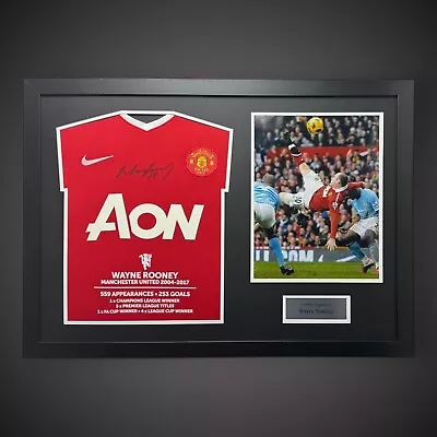Panoramic Framed Wayne Rooney  Signed Manchester United Shirt £299 With COA • $377.62