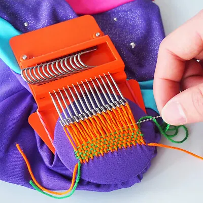 Small Weaving Loom Kit Mini Darning Loom With 5 Rubber Bands Speed Weave Type CV • $14.39