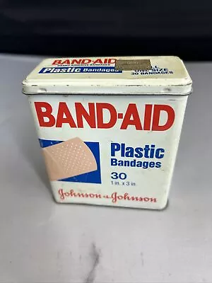 VTG BAND AID Tin 30 Sheer Bandages EMPTY 1983 Johnson & Johnson Set Prop • $14.99