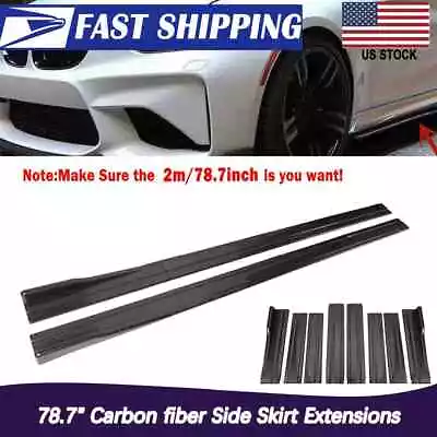 For Infiniti G35 Coupe Carbon Fiber Look 78.7  2m Side Skirts Splitter Wing Lip • $62.99