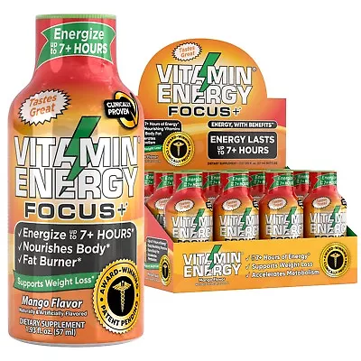 (12 Pack) Vitamin Energy® Focus+ Mango Energy Shots Clinically Proven • $29.95