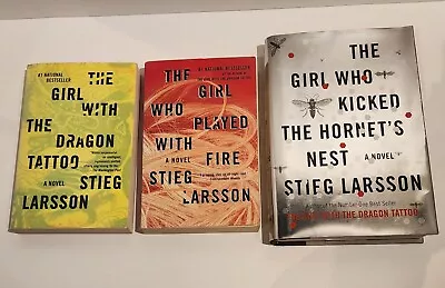 THE GIRL WITH THE DRAGON TATTOO Series Books 1-3 By Stieg Larsson VERY GOOD • $16.99