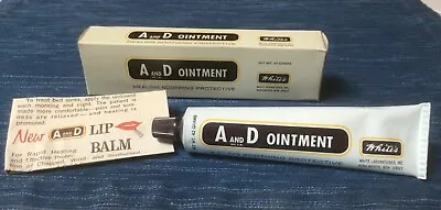 Vintage A And D Ointment Tube Box 1964 NOS White's Medicine Diaper Rash 939A • $19.95