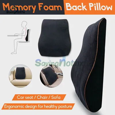 $22.83 • Buy Memory Foam Lumbar Back Pillow Cushion Chair Support Home Car Office Relax Seat