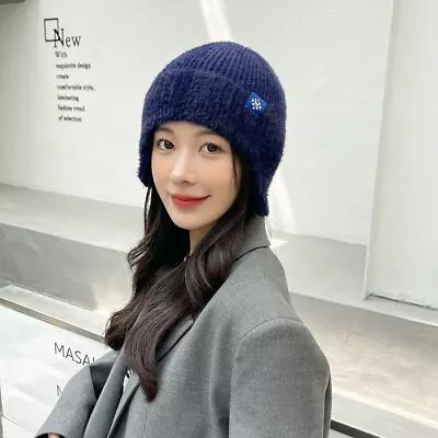 Knitted Hat With Earflaps Women Bomber Hats Ear Muff Caps Korean Beanies Hats • $16.35