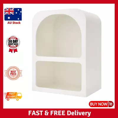 White Textured Arched Bedside Table Minimalistic Elevated Style NEW AUS STOCK • $52.95