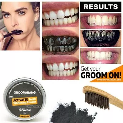 Groomarang Activated Charcoal Teeth Tooth Whitening Powder Mint Natural • $9.35