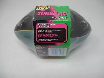 RARE Vintage 1996 Nerf Turbo Jr Foam Football Teal/Black Kenner - NEW SEALED • $44.96